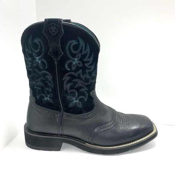 Ariat Leather Embroidered Western Cowboy Boots Style 100005912 Size 9 Women’s - Picture 2 of 16